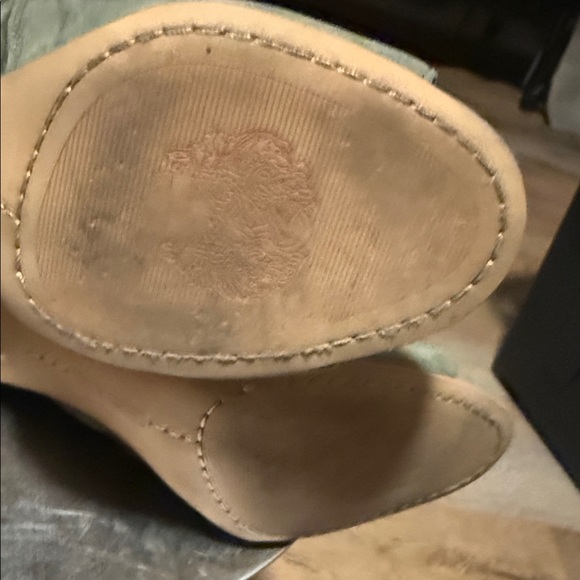 Pre-owne Vince Camuto olive green Suede Peep-Toe Boots - Picture 13 of 15